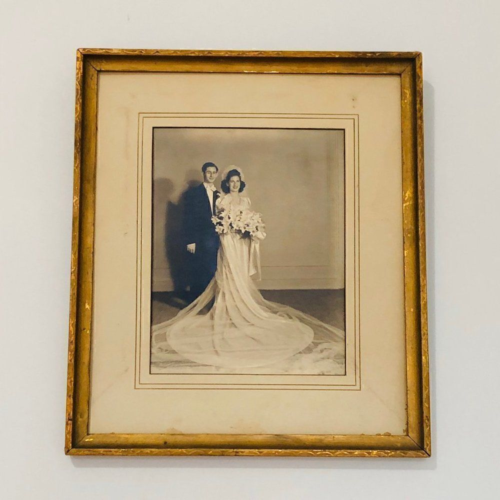 Vintage CABINET CARD Wedding Photo Photograph